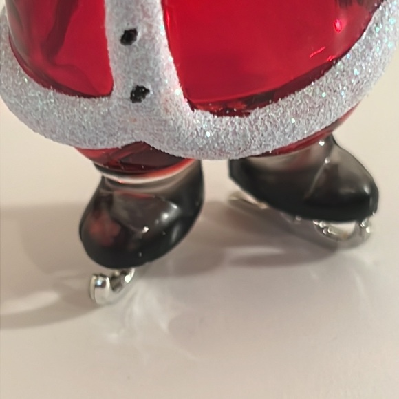 Vintage Christmas Acrylic Santa on Ice Skates Ornament - Picture 5 of 7